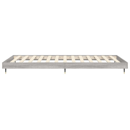 Bedframe Bewerkt Hout Eikenkleurig Grijs Sonoma 100 x 200 cm
