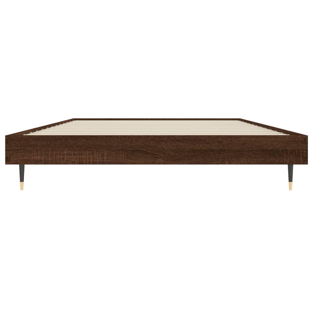 Bedframe Bewerkt Hout Bruin Eikenkleur Bruineiken 100 x 200 cm