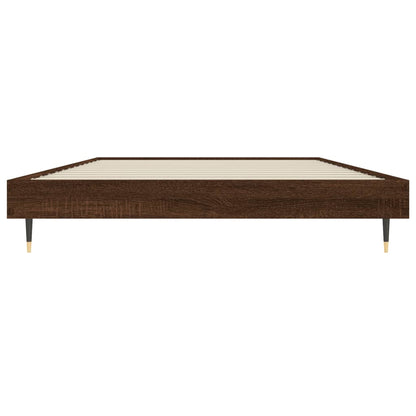 Bedframe Bewerkt Hout Bruin Eikenkleur Bruineiken 100 x 200 cm