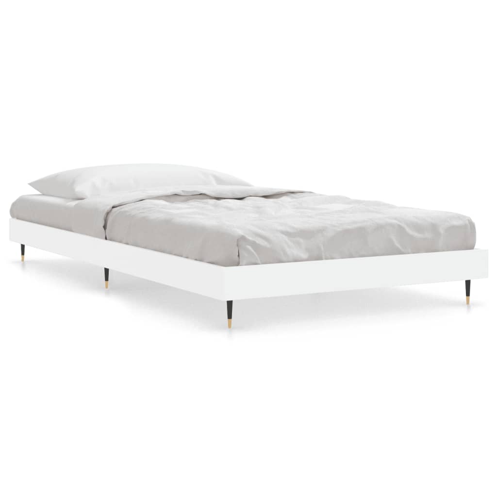 Bedframe Bewerkt Hout Wit 90 x 200 cm