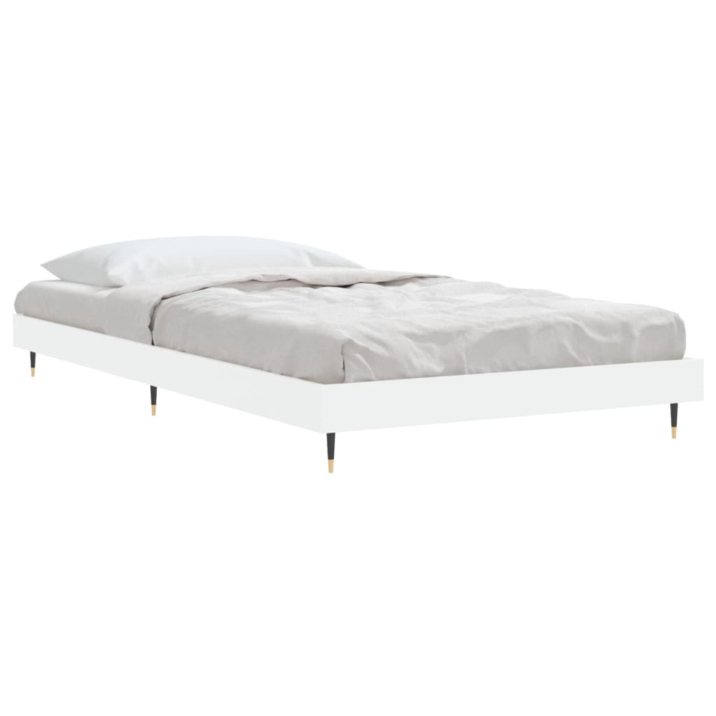 Bedframe Bewerkt Hout Wit 90 x 200 cm