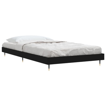 Bedframe Bewerkt Hout Zwart 90 x 200 cm