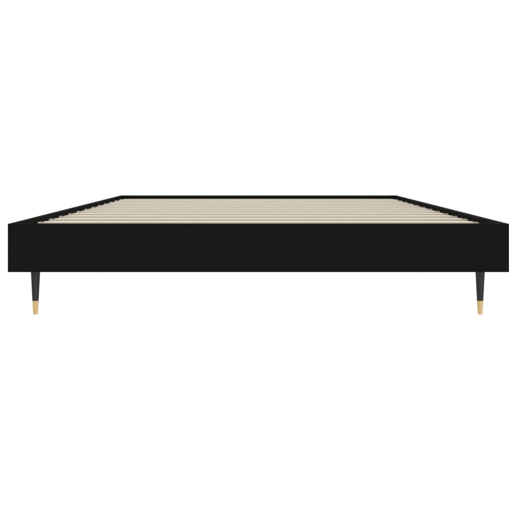 Bedframe Bewerkt Hout Zwart 90 x 200 cm