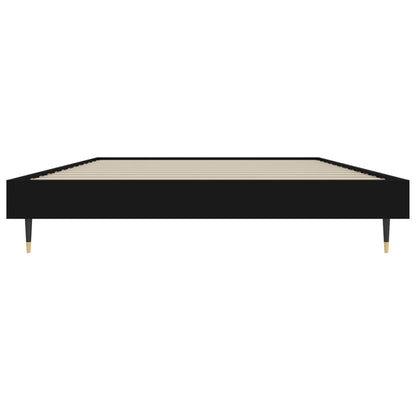 Bedframe Bewerkt Hout Zwart 90 x 200 cm
