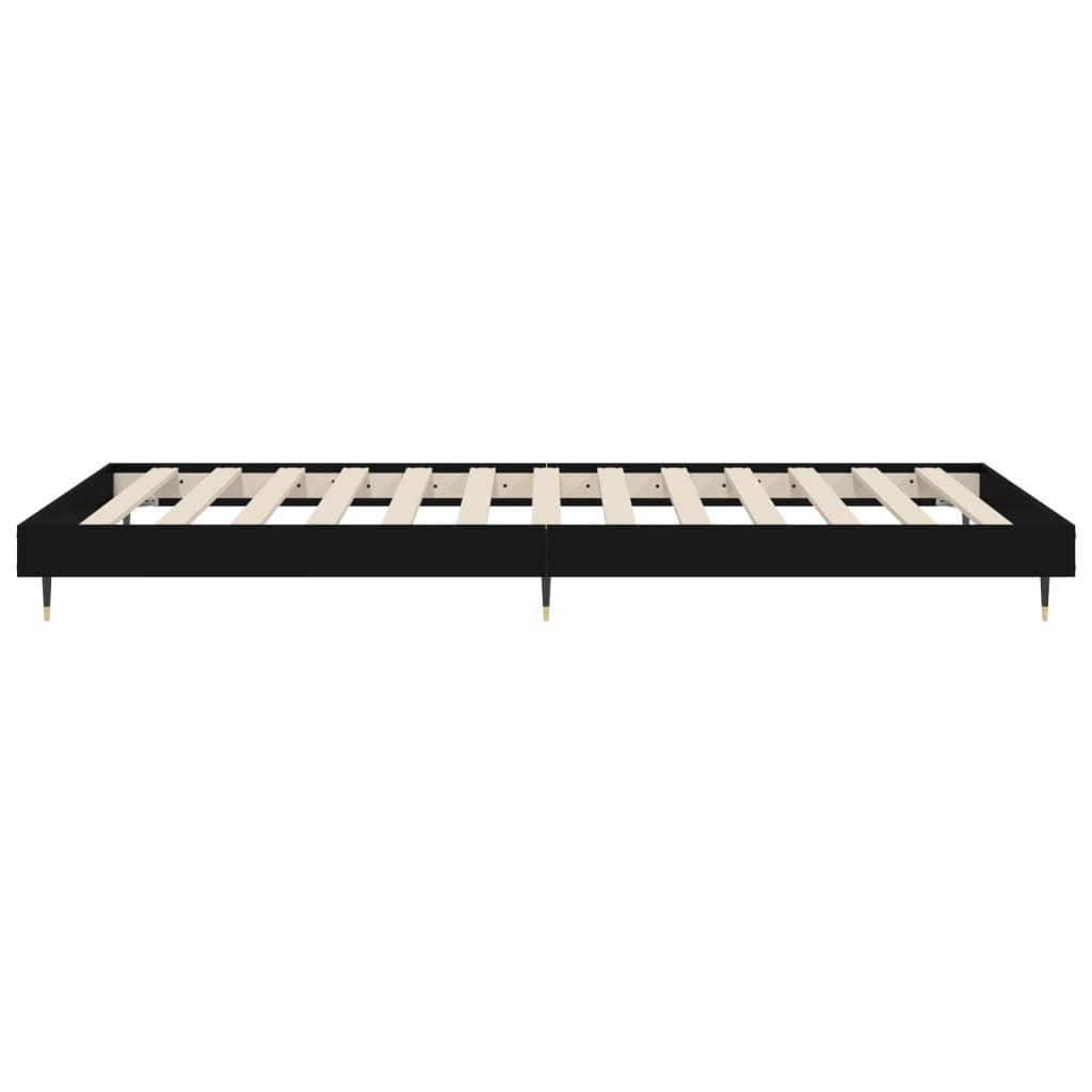 Bedframe Bewerkt Hout Zwart 90 x 200 cm
