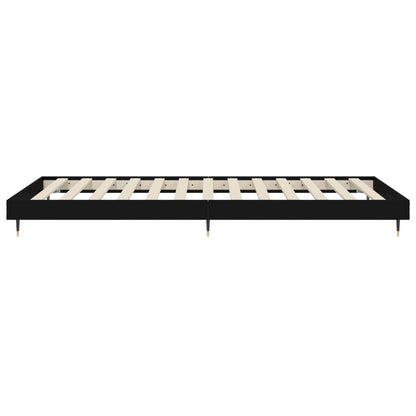 Bedframe Bewerkt Hout Zwart 90 x 200 cm
