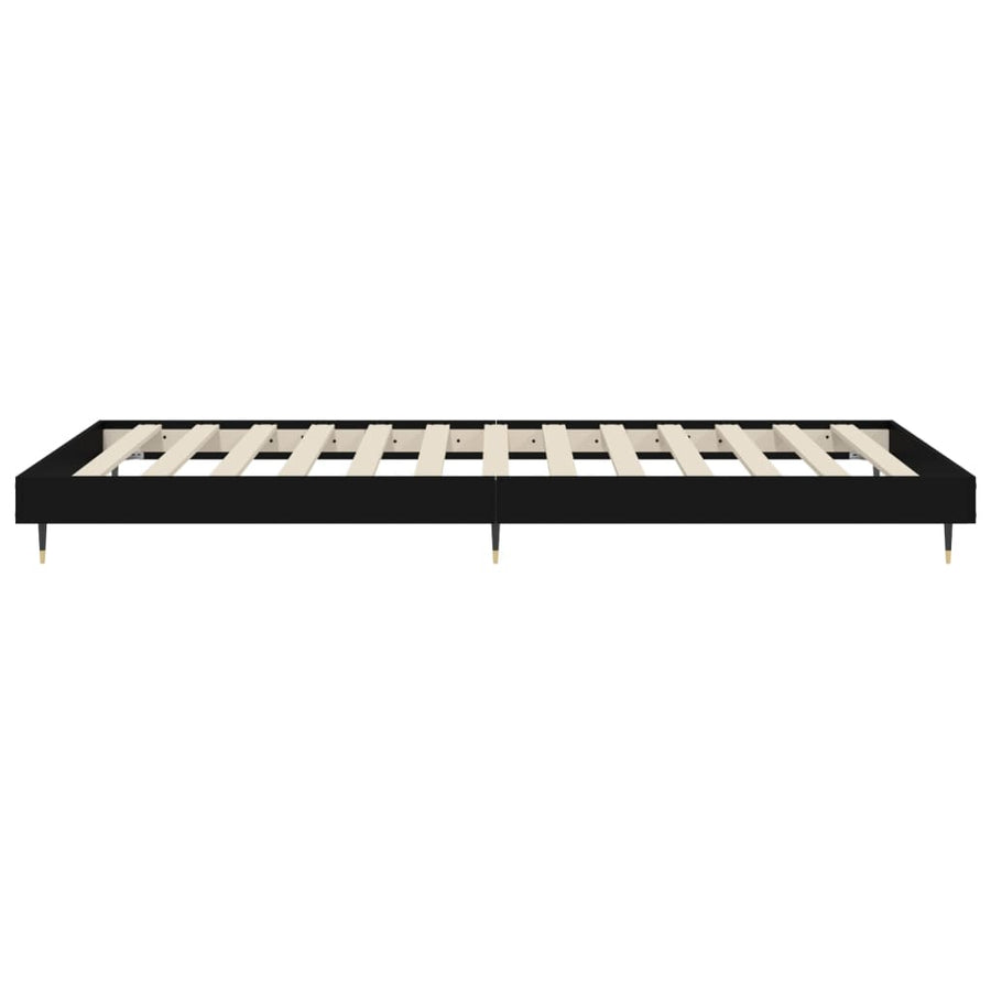 Bedframe Bewerkt Hout Zwart 90 x 200 cm