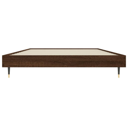 Bedframe Bewerkt Hout Bruin Eikenkleur Bruineiken 90 x 200 cm