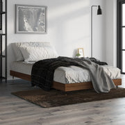 Bedframe 90x200 cm bewerkt hout bruin eikenkleur
