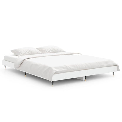 Bedframe Led Massief Hout Wit 140 x 190 cm