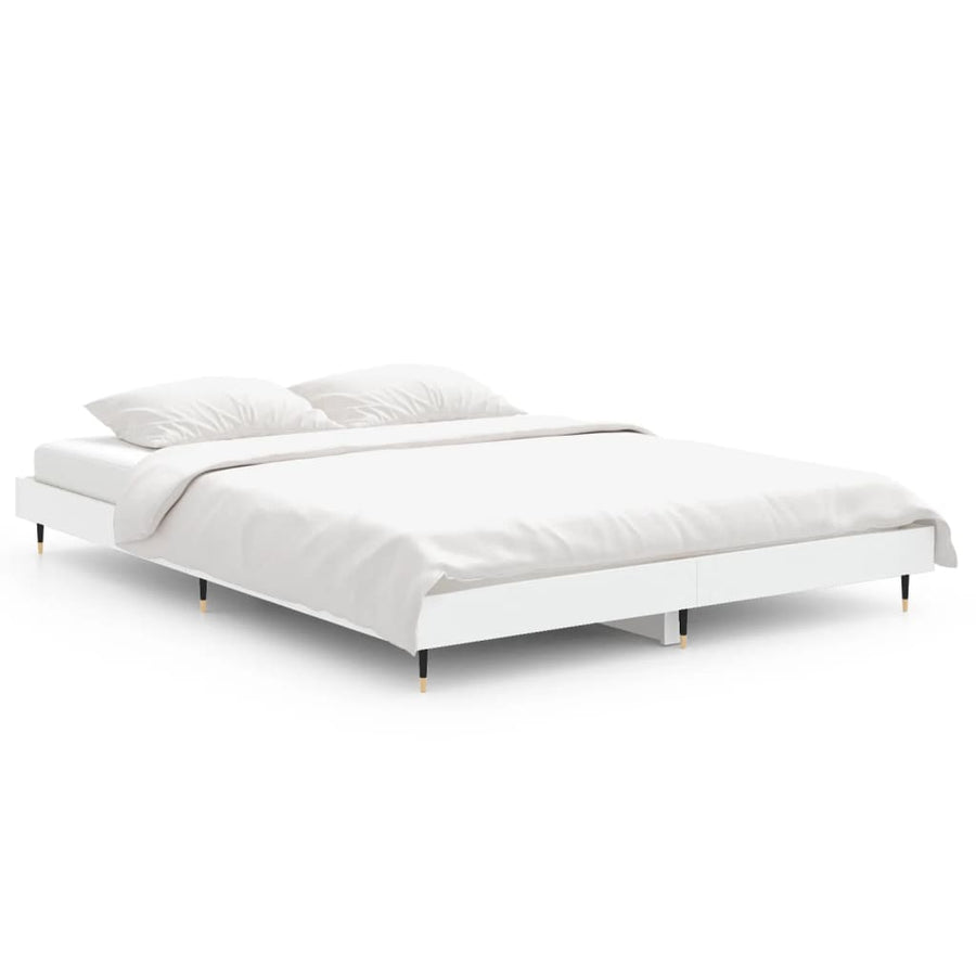 Bedframe Led Massief Hout Wit 140 x 190 cm