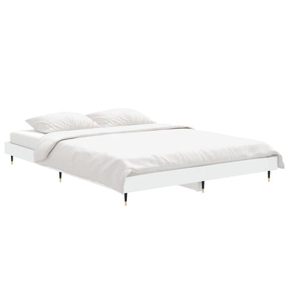 Bedframe Led Massief Hout Wit 140 x 190 cm