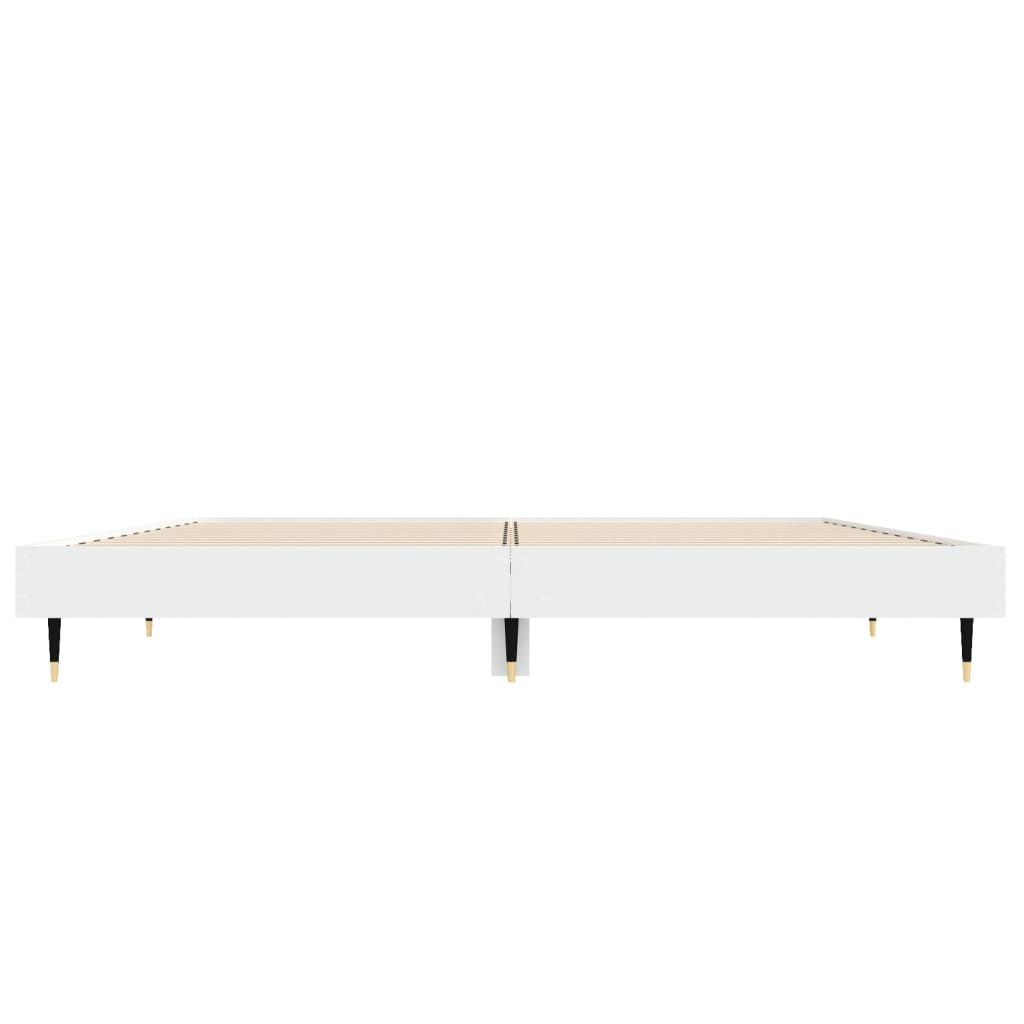 Bedframe Led Massief Hout Wit 140 x 190 cm