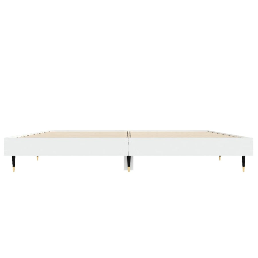 Bedframe Led Massief Hout Wit 140 x 190 cm