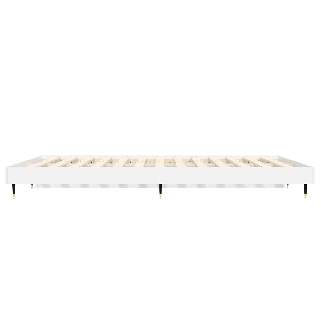 Bedframe Led Massief Hout Wit 140 x 190 cm