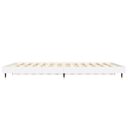 Bedframe Led Massief Hout Wit 140 x 190 cm