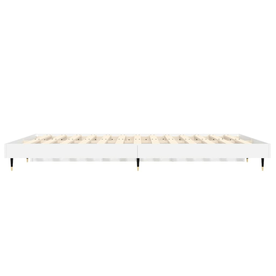 Bedframe Led Massief Hout Wit 140 x 190 cm
