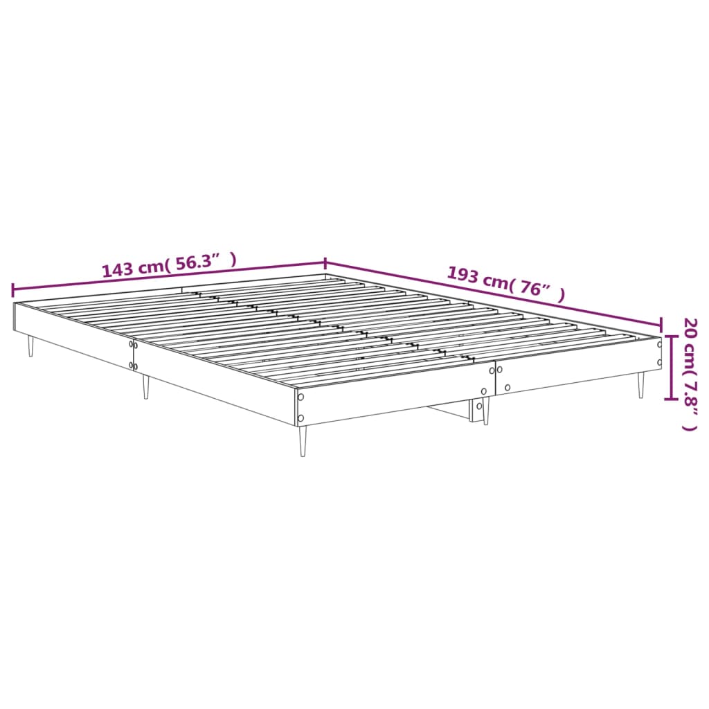 Bedframe Bewerkt Hout Hoogglans Wit 140 x 190 cm