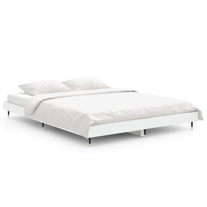 Bedframe Bewerkt Hout Wit 135 x 190 cm