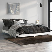 Bedframe 135x190 cm hoogglans wit bewerkt hout