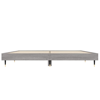 Bedframe Bewerkt Hout Eikenkleurig Grijs Sonoma 135 x 190 cm