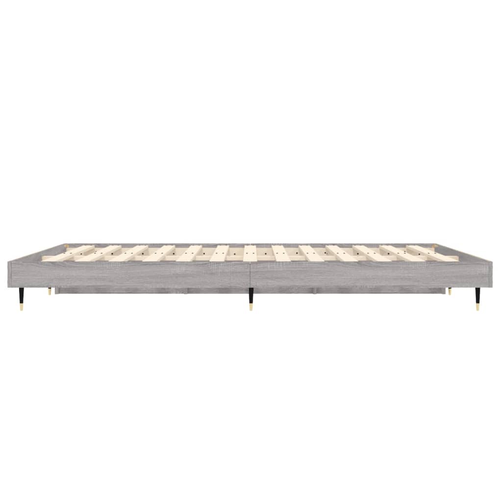 Bedframe Bewerkt Hout Eikenkleurig Grijs Sonoma 135 x 190 cm