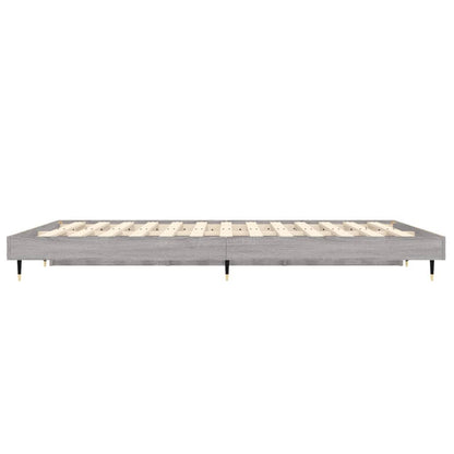 Bedframe Bewerkt Hout Eikenkleurig Grijs Sonoma 135 x 190 cm