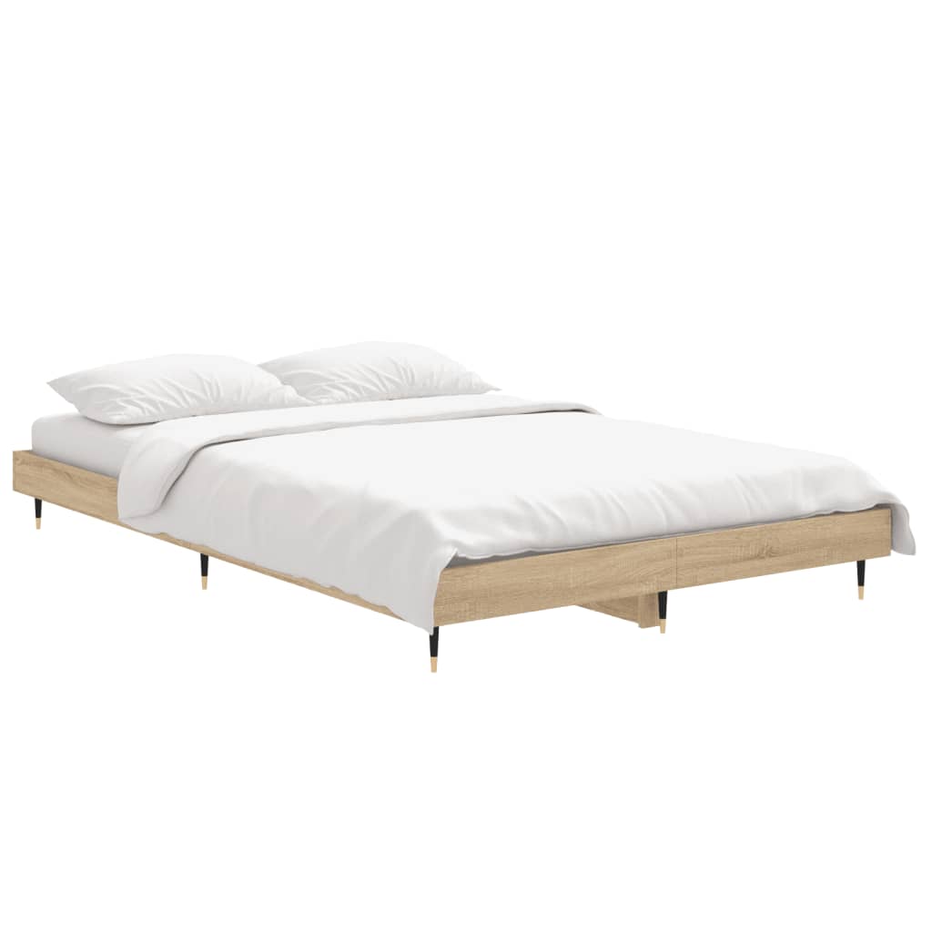 Bedframe Bewerkt Hout Kleurig Sonoma Eiken 120 x 190 cm