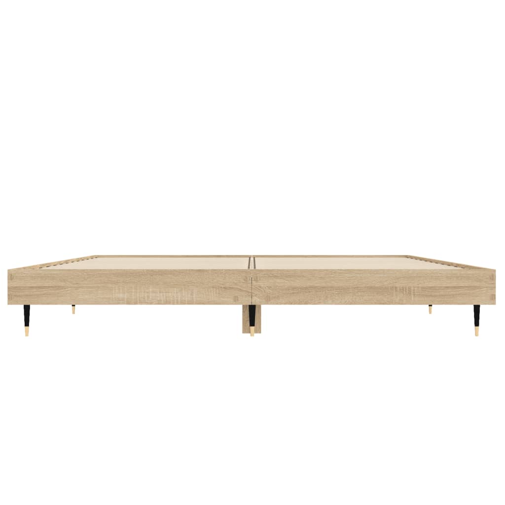 Bedframe Bewerkt Hout Kleurig Sonoma Eiken 120 x 190 cm