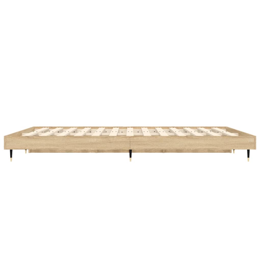 Bedframe Bewerkt Hout Kleurig Sonoma Eiken 120 x 190 cm