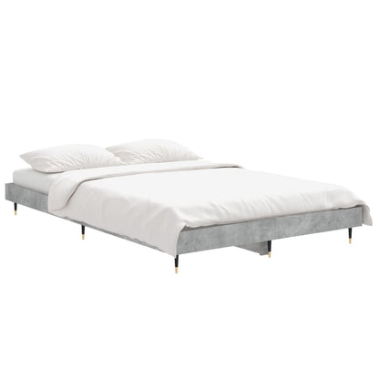 Bedframe Bewerkt Hout Betongrijs 120 x 190 cm