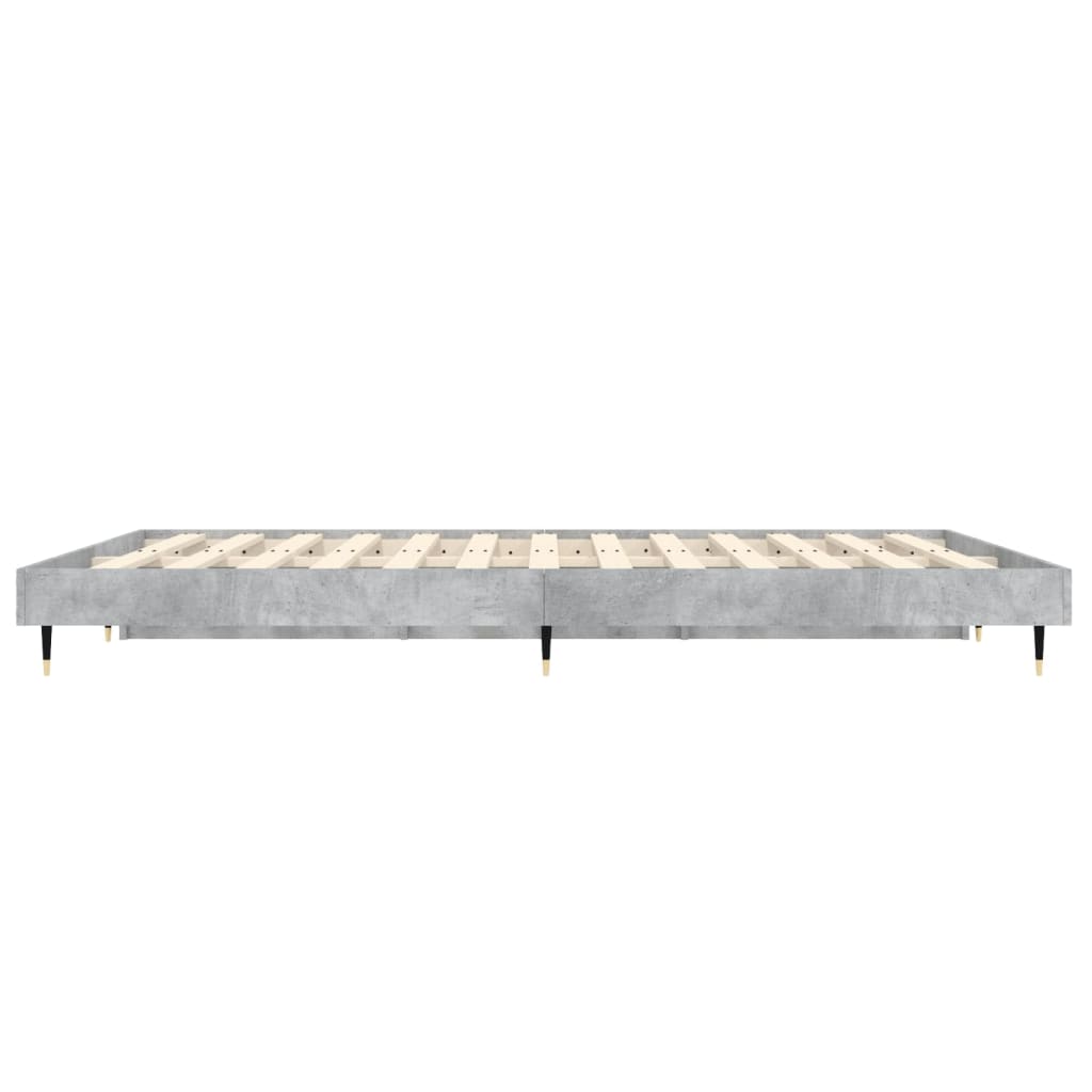 Bedframe Bewerkt Hout Betongrijs 120 x 190 cm