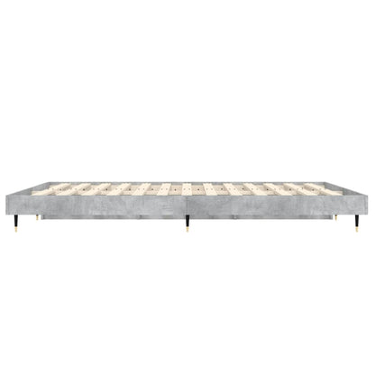Bedframe Bewerkt Hout Betongrijs 120 x 190 cm