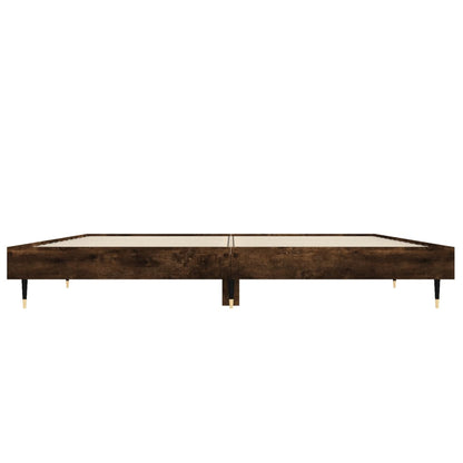 Bedframe Bewerkt Hout Kleurig Gerookt Eiken 120 x 190 cm