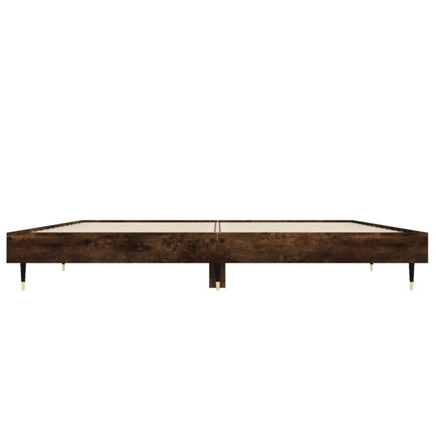 Bedframe Bewerkt Hout Kleurig Gerookt Eiken 120 x 190 cm
