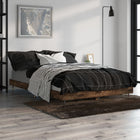 Bed frame without mattress smoked oak-colored wood 120x190 cm