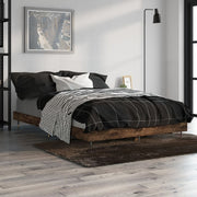 Bed frame without mattress smoked oak-colored wood 120x190 cm