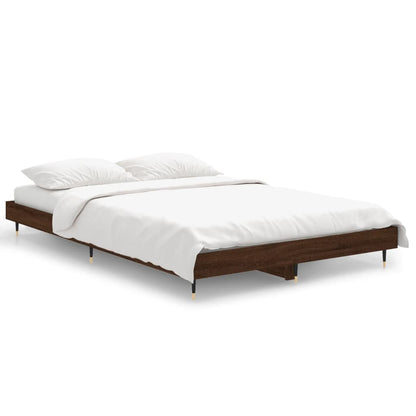 Bedframe Bewerkt Hout Bruin Eikenkleur Bruineiken 120 x 190 cm