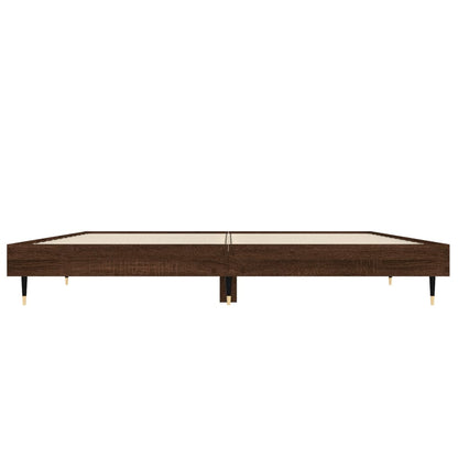 Bedframe Bewerkt Hout Bruin Eikenkleur Bruineiken 120 x 190 cm