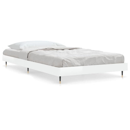 Bedframe Bewerkt Hout Hoogglans Wit 90 x 190 cm