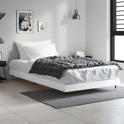 Bedframe Bewerkt Hout Hoogglans Wit 90 x 190 cm
