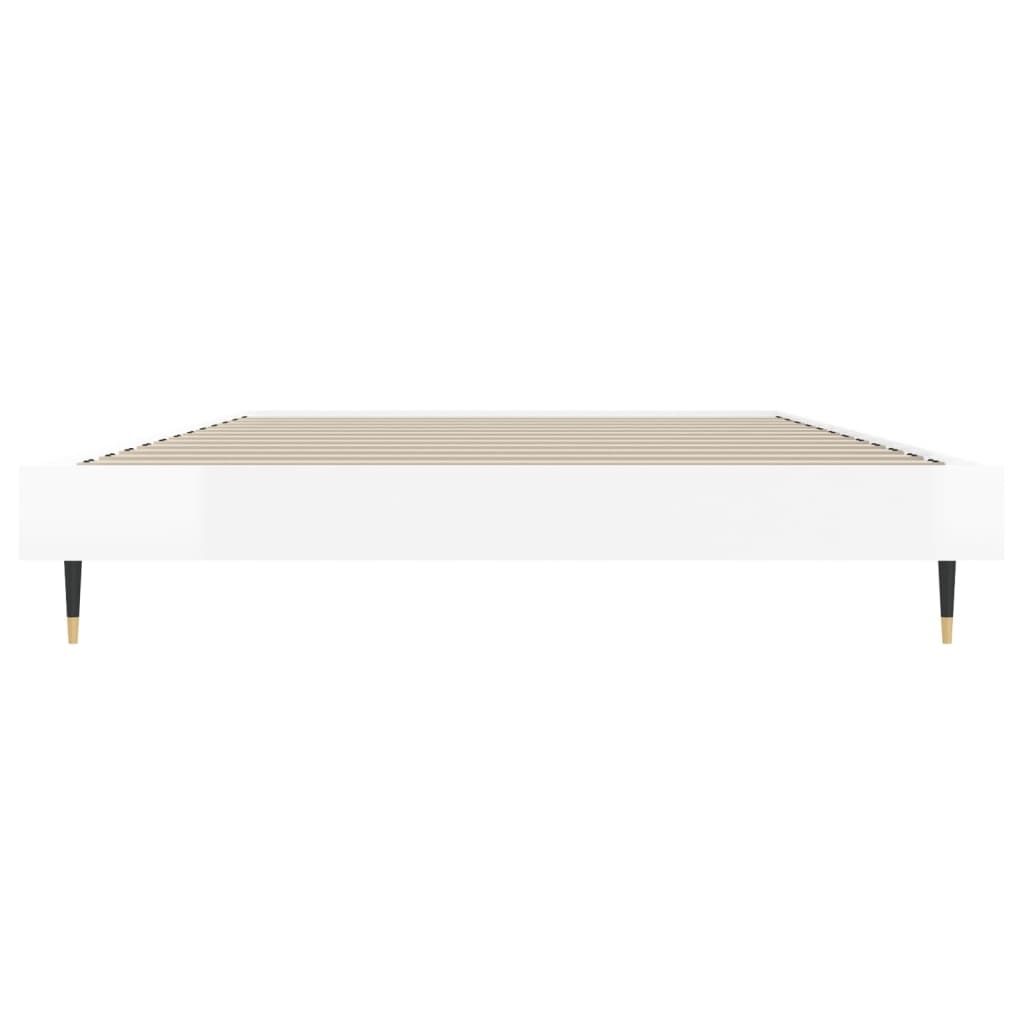 Bedframe Bewerkt Hout Hoogglans Wit 90 x 190 cm