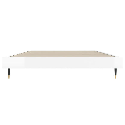 Bedframe Bewerkt Hout Hoogglans Wit 90 x 190 cm
