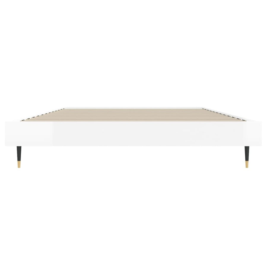 Bedframe Bewerkt Hout Hoogglans Wit 90 x 190 cm