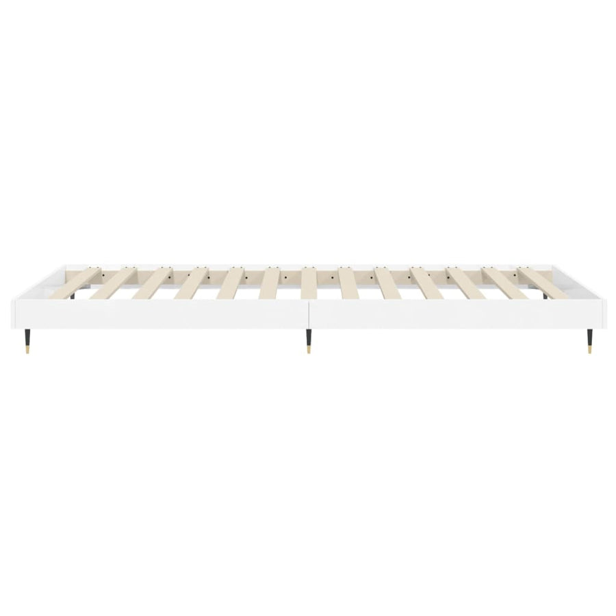 Bedframe Bewerkt Hout Hoogglans Wit 90 x 190 cm