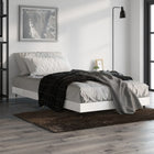 Bedframe 90x190 cm bewerkt hout hoogglans wit