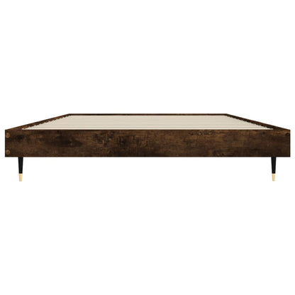Bedframe Bewerkt Hout Kleurig Gerookt Eiken 90 x 190 cm
