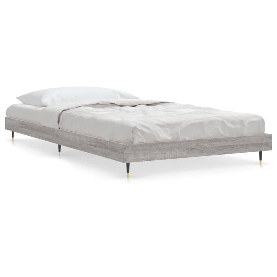 Bedframe Bewerkt Hout Eikenkleurig Grijs Sonoma 90 x 190 cm