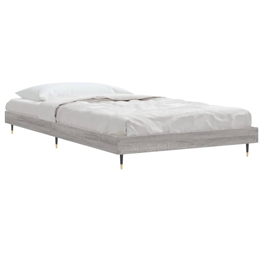 Bedframe Bewerkt Hout Eikenkleurig Grijs Sonoma 90 x 190 cm