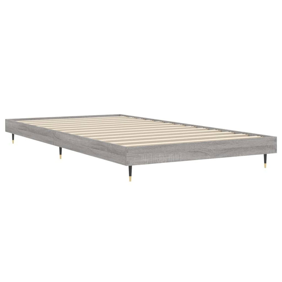 Bedframe Bewerkt Hout Eikenkleurig Grijs Sonoma 90 x 190 cm